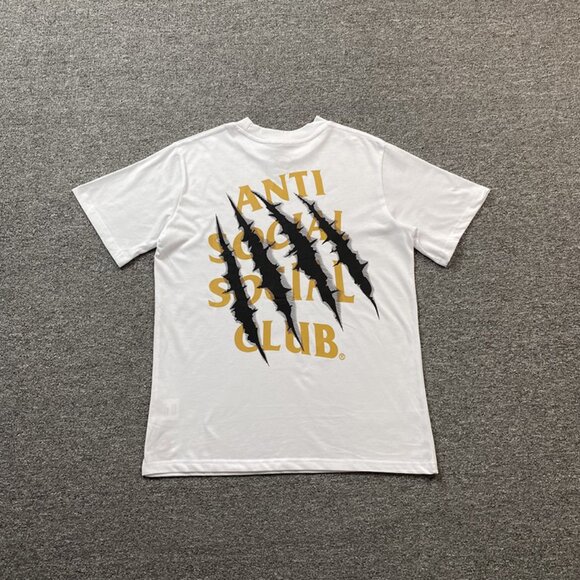 Anti Social Social Club White T Shirt With Claw Marks Print